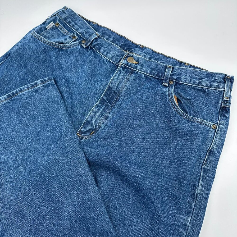 Carhartt Men's Relaxed Fit‎ Heavyweight Cotton Jeans, Size W42 x L32, Dark Stone
